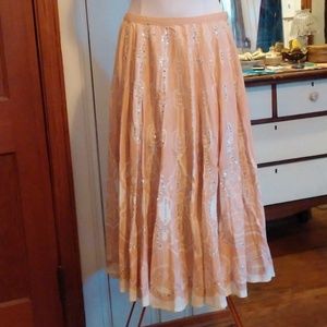 Boho Orange Skirt Cotton and Sequins Suzy …